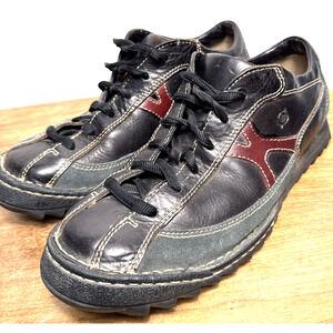 Born Black Leather Casual Sneaker Shoes Men's 8 EU 41 Bicycle Toe Burgundy EUC